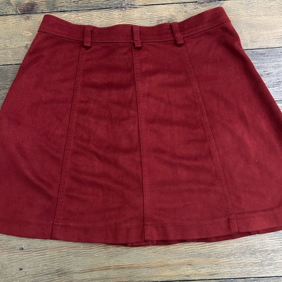 ZARA Deep Rust Orange A-Line Skirt w/Front Snap Buttons faux Pockets Academia - Picture 5 of 8